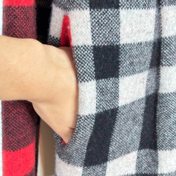 Anthropologie Field Flower Cressida Wool Sweater Jacket S Plaid Hood Fall Retro - Picture 5 of 12